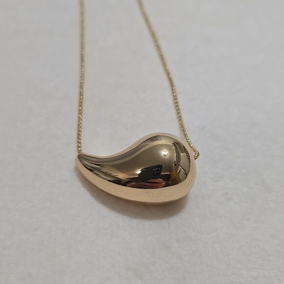 Bean Pendant Necklace with Adjustable Chain - Picture 2 of 5